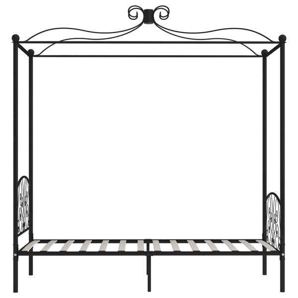 vidaXL Canopy Bed Frame Black Metal 100 x 200 cm