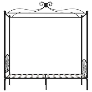 Himmelbett-Gestell Schwarz Metall 100 x 200 cm