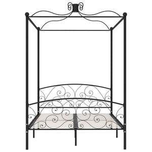 Himmelbett-Gestell Schwarz Metall 120 x 200 cm