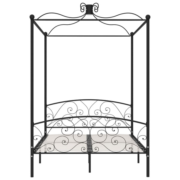 Himmelbett-Gestell Schwarz Metall 120 x 200 cm