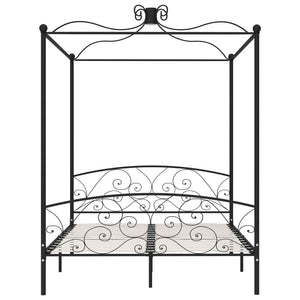 Himmelbett-Gestell Schwarz Metall 160 x 200 cm