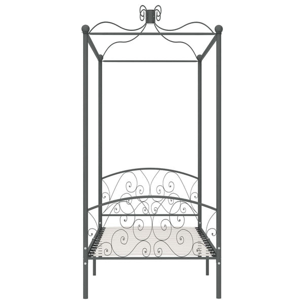 Himmelbett-Gestell Grau Metall 90 x 200 cm