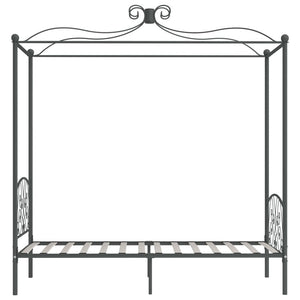 Himmelbett-Gestell Grau Metall 90 x 200 cm