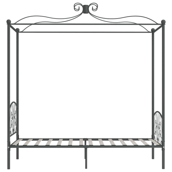Himmelbett-Gestell Grau Metall 90 x 200 cm