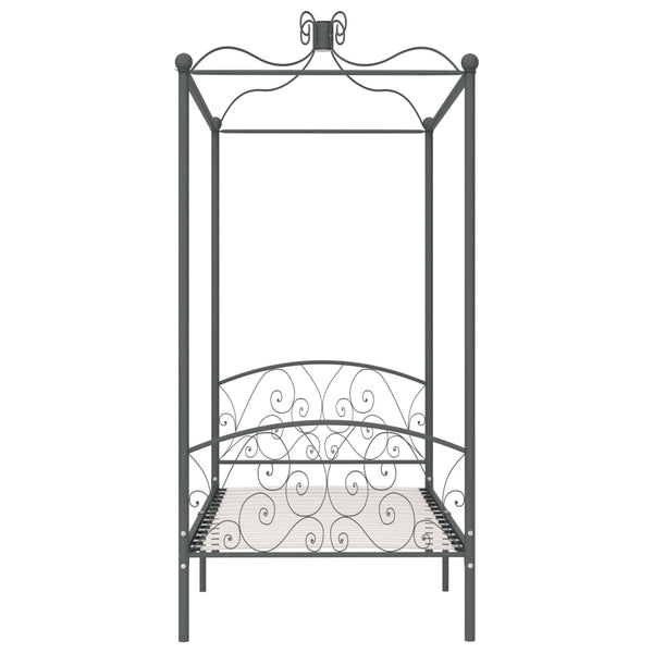 Himmelbett-Gestell Grau Metall 100 x 200 cm