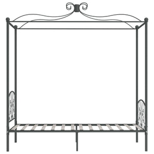 Himmelbett-Gestell Grau Metall 100 x 200 cm