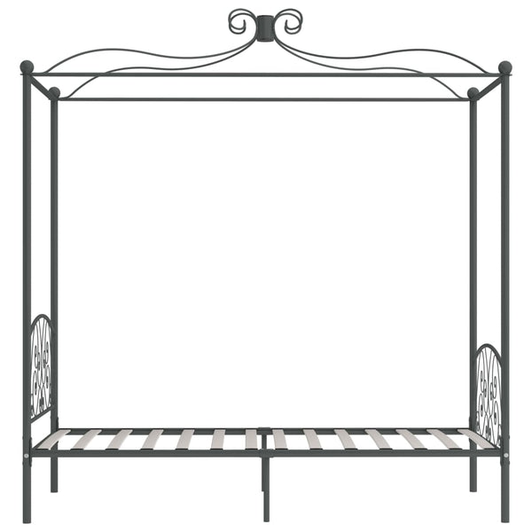 Himmelbett-Gestell Grau Metall 100 x 200 cm