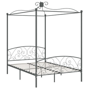 Himmelbett-Gestell Grau Metall 120 x 200 cm