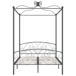 Himmelbett-Gestell Grau Metall 120 x 200 cm