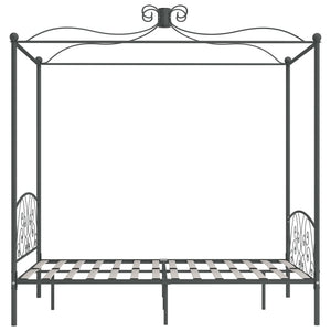 Himmelbett-Gestell Grau Metall 120 x 200 cm