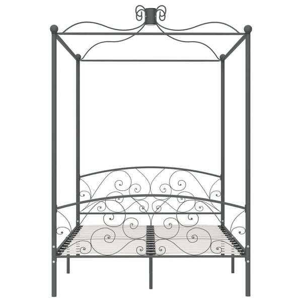 Himmelbett-Gestell Grau Metall 140 x 200 cm