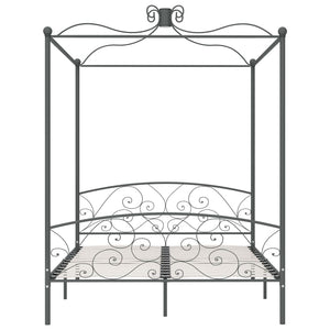 Himmelbett-Gestell Grau Metall 160 x 200 cm