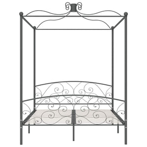 Himmelbett-Gestell Grau Metall 180 x 200 cm