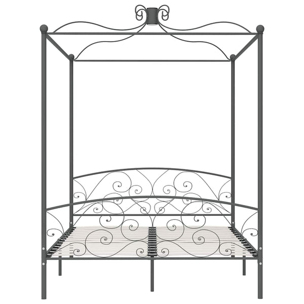 Himmelbett-Gestell Grau Metall 180 x 200 cm