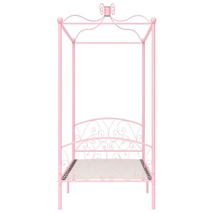 Himmelbett-Gestell Rosa Metall 90 x 200 cm