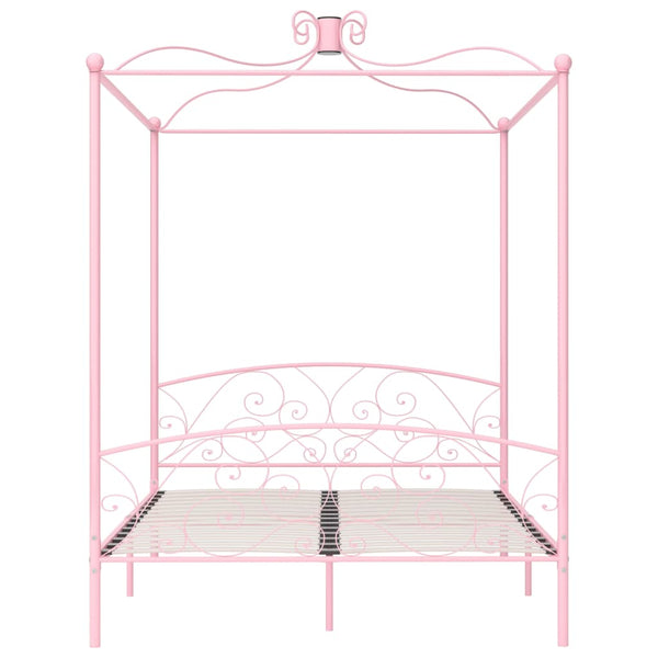 Himmelbett-Gestell Rosa Metall 160 x 200 cm
