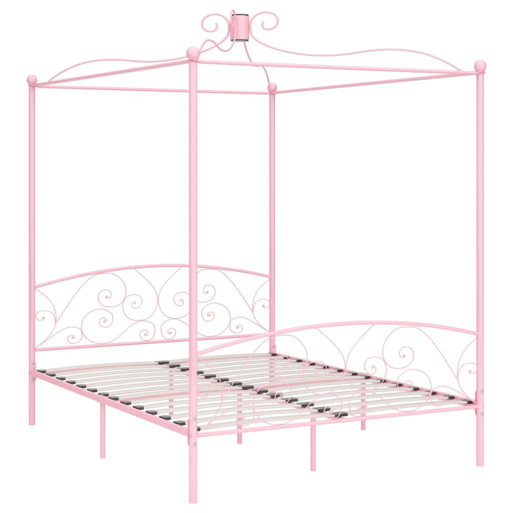 Himmelbett Rosa Metall 180x200 cm