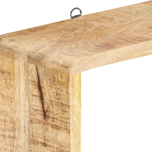 vidaXL 3-Piece Cube Wall Shelf Set Solid Mango Wood