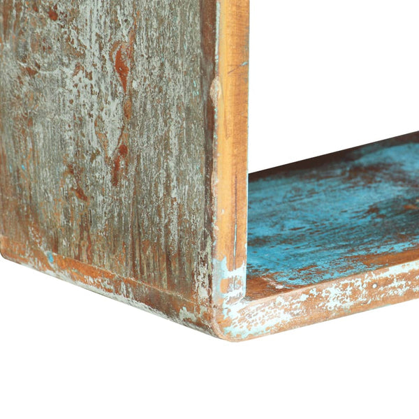 vidaXL 3-Piece Cube Wall Shelf Set Recycled Solid Wood
