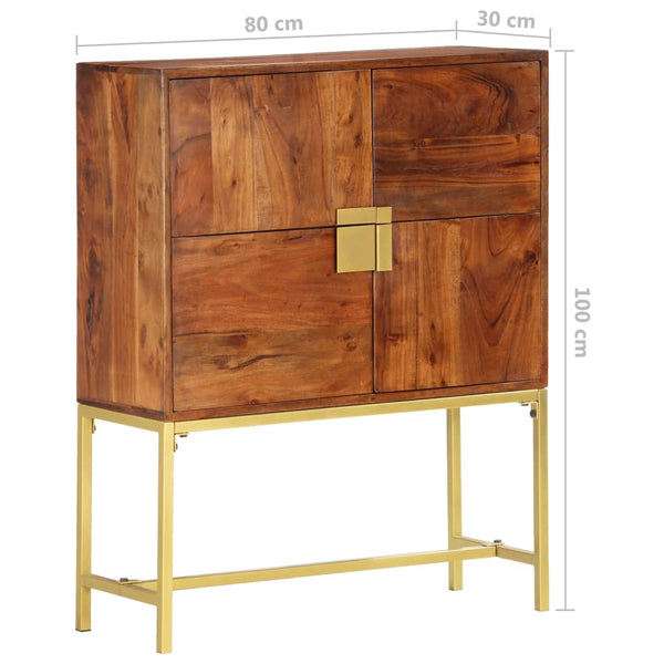 vidaXL Highboard 80 x 30 x 100 cm Solid Acacia Wood