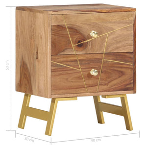 vidaXL Bedside Cabinet 40x30x50 cm Solid Acacia Mango Wood