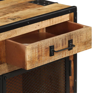 vidaXL Sideboard 80x31x71 cm Rough Solid Mango Wood