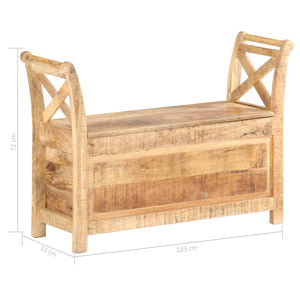 vidaXL Hallway Bench 103 x 33 x 72 cm Solid Mango Wood