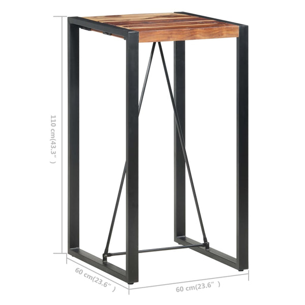 vidaXL Bar Table 60 x 60 x 110 cm Solid Acacia Wood
