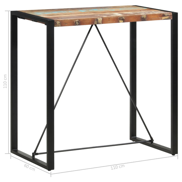 vidaXL Bar Table 110 x 60 x 110 cm Solid Reclaimed Wood