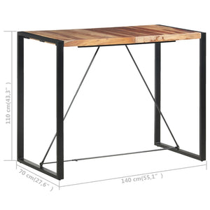 vidaXL Bar Table 140 x 70 x 110 cm Solid Acacia Wood