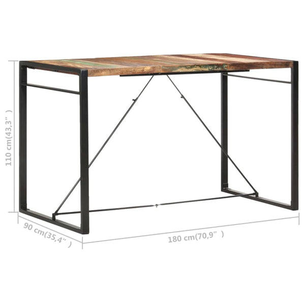 vidaXL Bar Table 180 x 90 x 110 cm Recycled Solid Wood