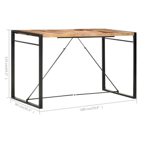 vidaXL Bar Table 180 x 90 x 110 cm Solid Acacia Wood