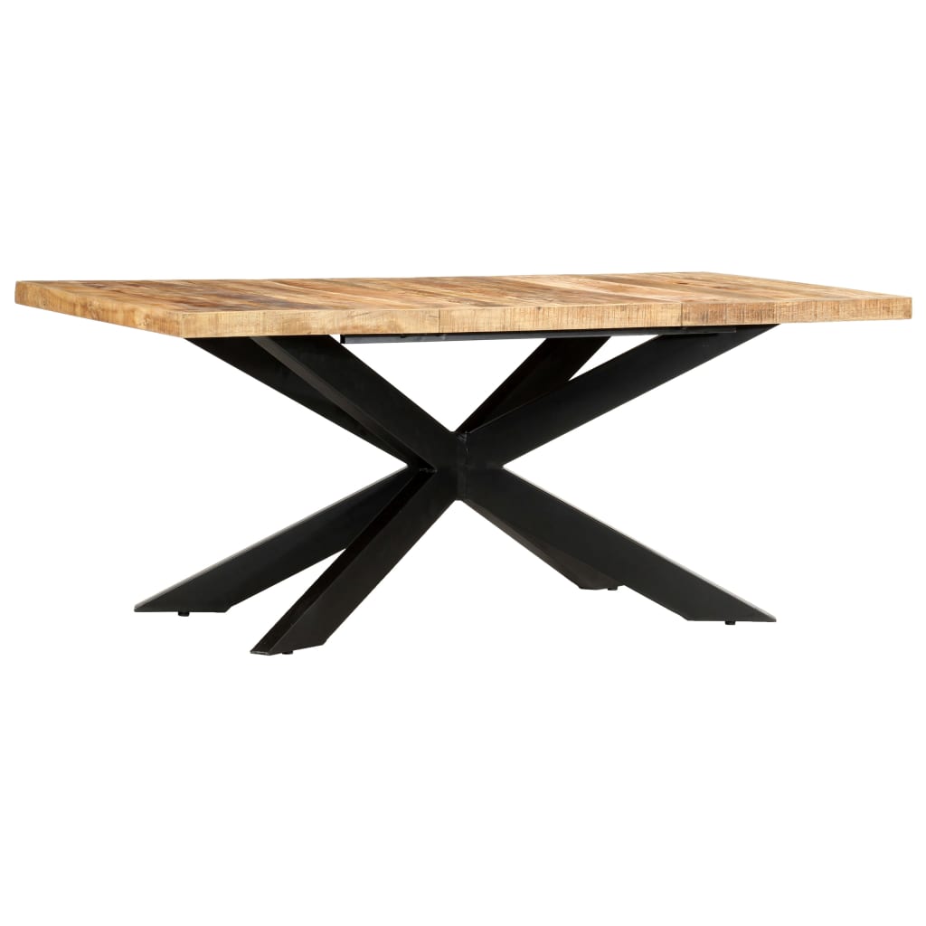 vidaXL Dining Table 180 x 90 x 76 cm Rough Solid Mango Wood