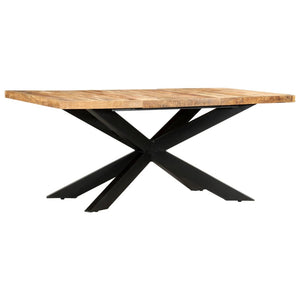 vidaXL Dining Table 180 x 90 x 76 cm Rough Solid Mango Wood