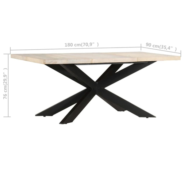 vidaXL Dining Table 180 x 90 x 76 cm Solid Bleached Mango Wood