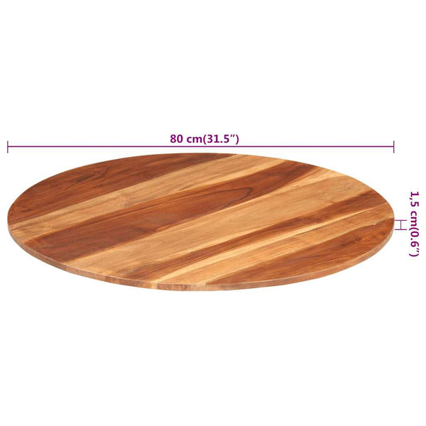 vidaXL Tabletop Solid Rosewood Round 15-16 mm 80 cm