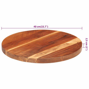 vidaXL Table Top Solid Sheesham Wood Round 25-27 mm 40 cm