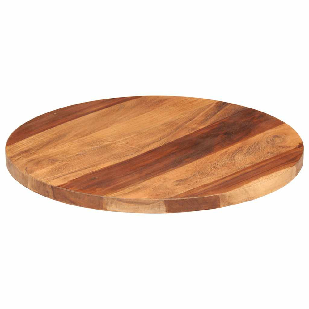 vidaXL Tabletop Solid Acacia Wood Round 25-27 mm 50 cm