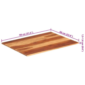 vidaXL Table Top Solid Acacia Wood 15-16 mm 60x80 cm