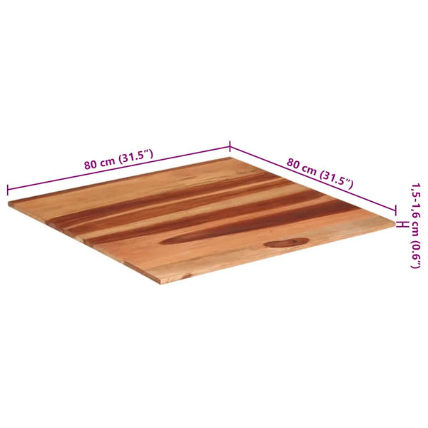 vidaXL Tabletop Solid Rosewood 15-16 mm 80×80 cm
