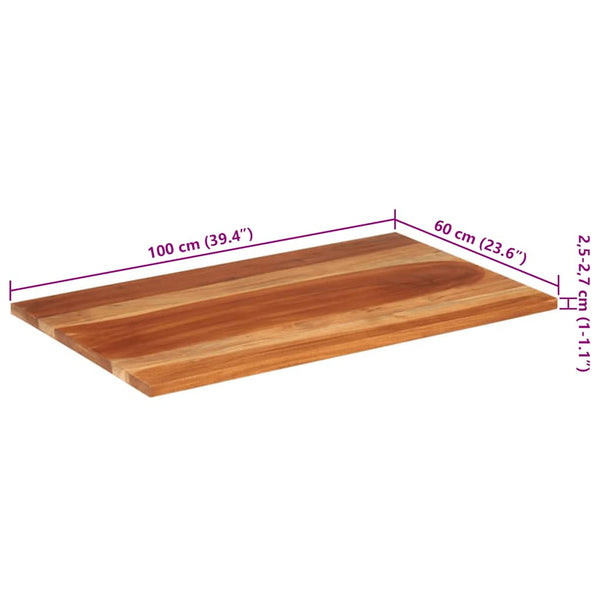 vidaXL Tabletop Solid Acacia Wood 25-27 mm 60x100 cm