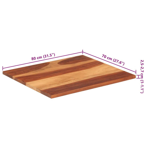 vidaXL Table Top Solid Sheesham Wood 25-27 mm 70x90 cm