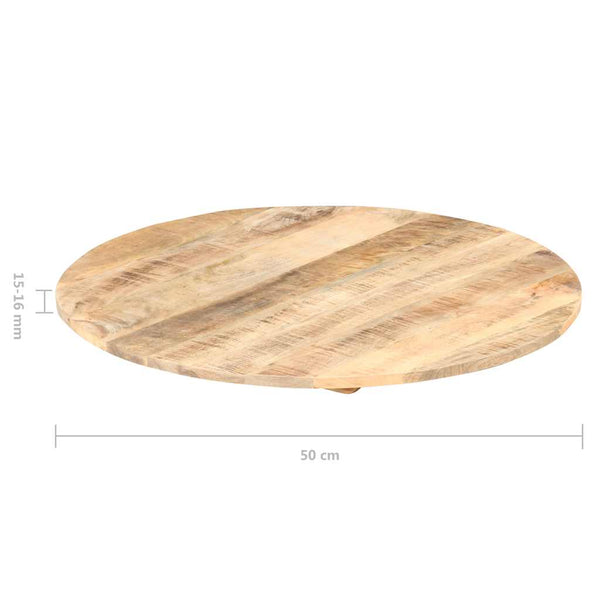 vidaXL Tabletop Solid Mango Wood Round 15-16 mm 50 cm
