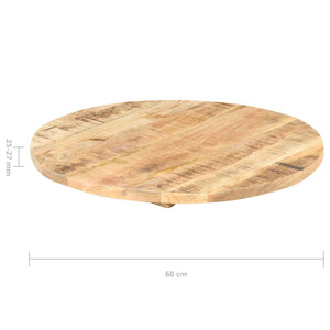 vidaXL Tabletop Solid Mango Wood Round 25-27 mm 60 cm