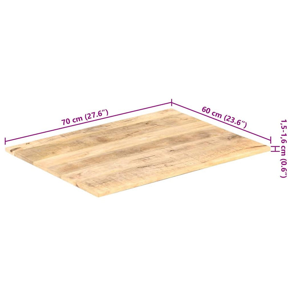 vidaXL Table Top Solid Mango Wood 15-16 mm 70x60 cm