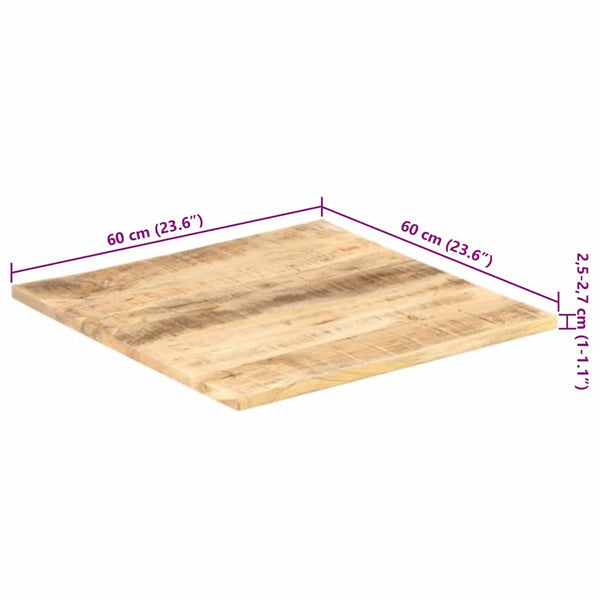 vidaXL Tabletop Solid Mango Wood 25-27 mm 60x60 cm