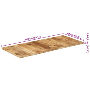 vidaXL Tabletop Solid Mango Wood 25-27 mm 140x60 cm