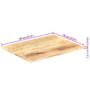 vidaXL Tabletop Solid Mango Wood 25-27 mm 80x70 cm
