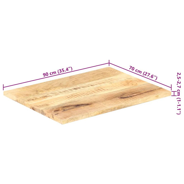 vidaXL Tabletop Solid Mango Wood 25-27 mm 90x70 cm
