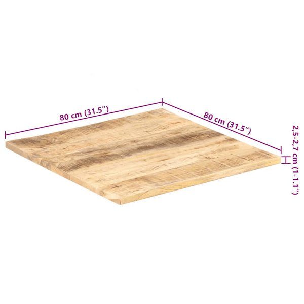 vidaXL Tabletop Solid Mango Wood 25-27 mm 80x80 cm